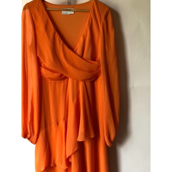 NWT ASOS Wrap Waist Maxi Dress With Double Layer Skirt And Long Sleeve, 8 - Picture 3 of 9